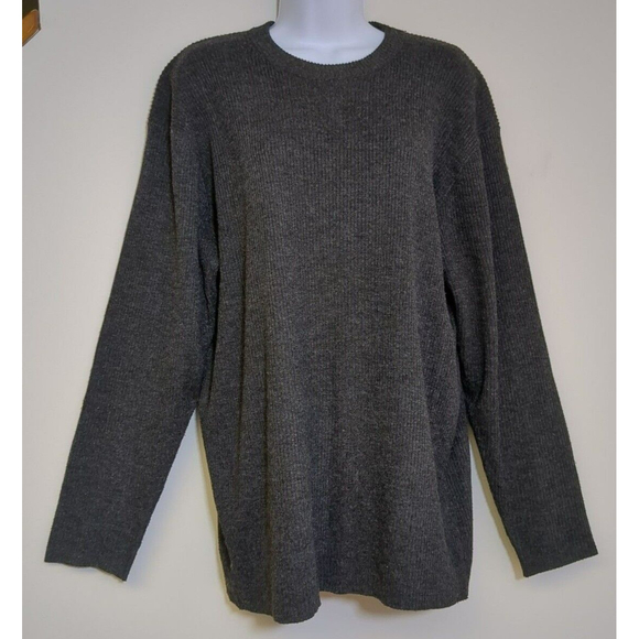 Spenser Jeremy‎ Women's Large Gray Silk Blend Ribbed Sweater Top Cute - Picture 1 of 6
